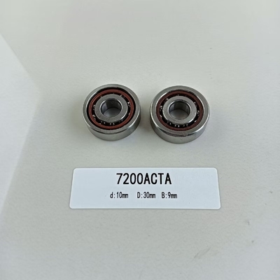 7200AC rodamiento angular de bola de contacto 10*30*9mm con ángulo de contacto de 25° y sellos abiertos